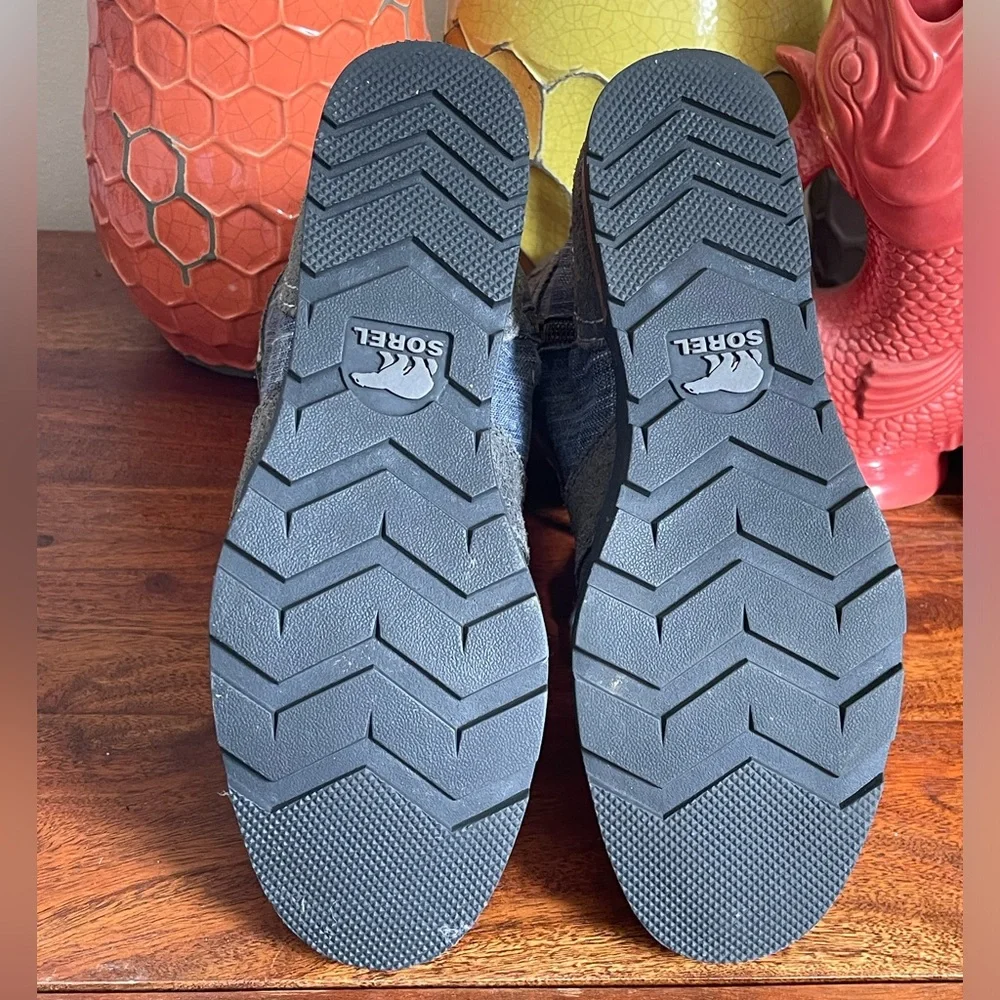 Sorel Major Carly Flat Combat Boots in Graphite and Blue - Picture 7 of 8